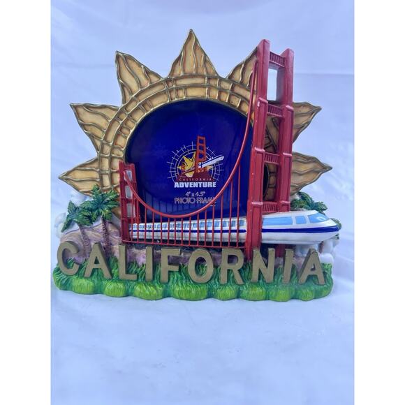 Vintage Disneyland California Adventure Sun Monorail Photo Picture Frame 4x4.5” - Picture 1 of 12